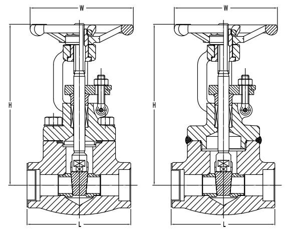 Vanne à guillotine forgée à chapeau boulonné